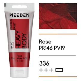 MEEDEN Acrylic Paint Rose Red: 100ml Heavy Body Acrylic Paint Tube Bundled with Additional Titanium White Colour for Art Craft Painting