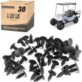 10L0L Universal Plastic Rivets for EZGO Club Car Yamaha Golf Cart, Car Body Fastener Push Pin Screw Panel Fixings Clips Black Pack of 30