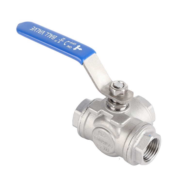 Stainless Steel SUS304 Pipe T Port Ball Valve Three Way