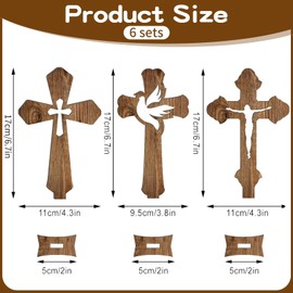 Set mit drei Kruzifixen aus Holz – elegante und symbolische Tischdekorationen für das Abendmahl, katholische Kreationen, ideal für jede christliche Feie