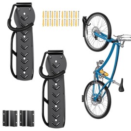 Soporte De Gancho Fijo para Colgar Bicicletas con Protector De Pared, JASUVII Soportes Para Bicicleta Pared Gancho Bicicleta Hasta 30kg De Carga (2 pcs)