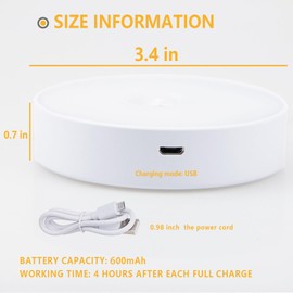 LAVAED 4 Pack Motion Sensor Puck Lights Indoor LED Closet Lights USB Rechargeable Battery Powered Night Light 9LEDs 3000K Dimmable Under Cabinet Light Stick-on for Pantry Bedroom Kitchen (Warm White)