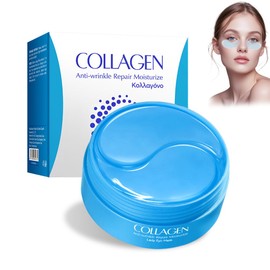 Pack of 60 eye pads, eye pads against dark circles, with hyaluronic and collagen for anti-ageing, reduces wrinkles and swelling with cooling moisture