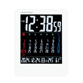 ADESSO NA-945 Table Clock, Radio Digital, Color Calendar, Radio Clock, Temperature, Humidity, Day of the Week, Date Display, White