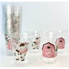 Farm Party Clear Plastic Cups, 12 oz, Pink Barn and