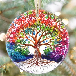 Tree of Life Christmas Ornaments, FOKEZIAH Beautiful 3.5" Tree of Life Ornament, Christmas Decorations, Christmas Tree Decorations, Christmas Tree Ornaments, Holiday Ornaments, Gifts for Christmas