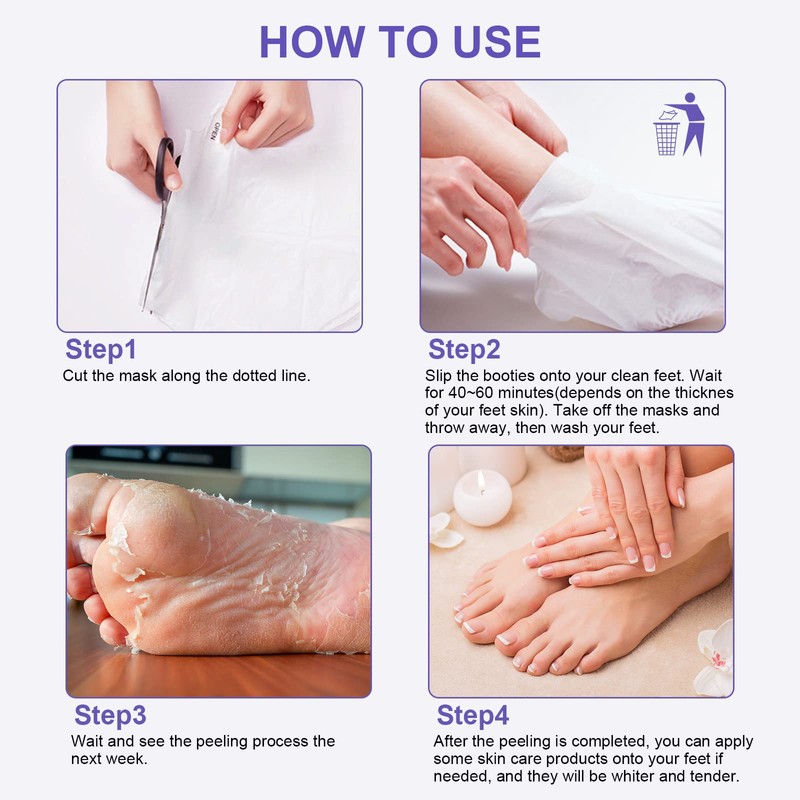 FUNNIR Foot Peeling Mask (5 Pack) Exfoliant for Peeling Off