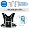 Premium Reflective Running Vest Phone Holder, Water Bottle Pocket, Adjustable