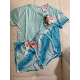 Justice Girls 3pz Set short sleeve and short pajama set & Squishy toys Size 7
