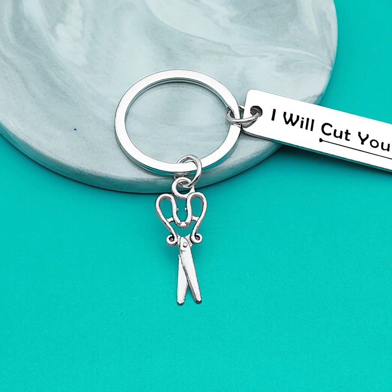 Ximalun Hairdresser Keyring Hairdresser Gifts I Will Cut You Keyring