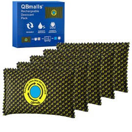 QBmalls 100g Rechargeable Desiccant Pack of 5,Moisture Absorber for Storage,Gun Safes,camper and Cars,Desiccant Dehumidifier for Closets,Drawer,Luggage and Small Spaces