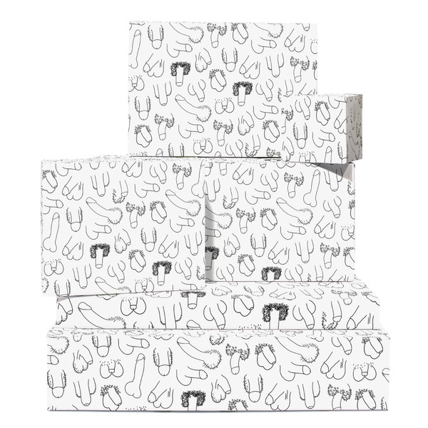 CENTRAL 23 - Funny Wrapping Paper - 6 Sheets Of Rude Birthday Gift Wrap - Black And White - Valentines Day Gifts Wrap - For Hen Do Bachelorette Party Bridal Shower - Recyclable