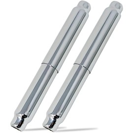 Teravan 201 Stainless Steel Spring-Loaded Replacement Toilet Paper Roller with Chrome Plating, Solid, Corrosion-Resistant, Modern Bathroom Fixture (Chrome - 2pc)