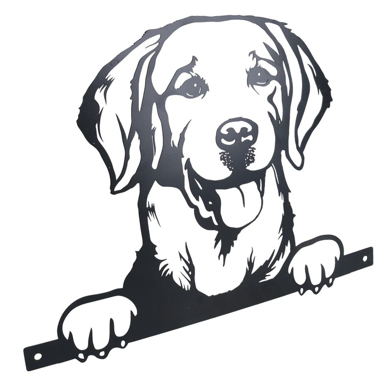 AB Tools Black Metal Peeking Retriever Silhouette with Fixing Plate