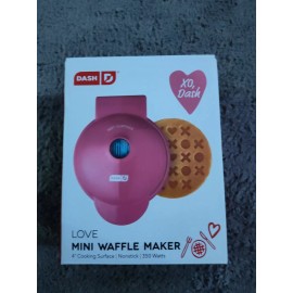 DASH NEW Dash Mini 4 inch WAFFLE MAKER - Nonstick - Electric - XOXO LOVE Waffles Iron