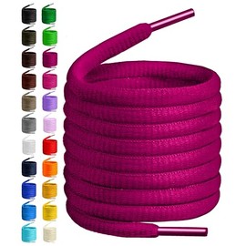 BIRCH's Oval Shoelaces 27 Colors Half Round 1/4" Shoe Laces 4 Different Lengths (45.5" (115cm) - L, Orchid Purple)