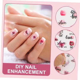 FOMIYES 5sets Valentines Nail Stickers Fingernail Art Decals Holiday Nail Charms DIY Decorations 6sheets*5