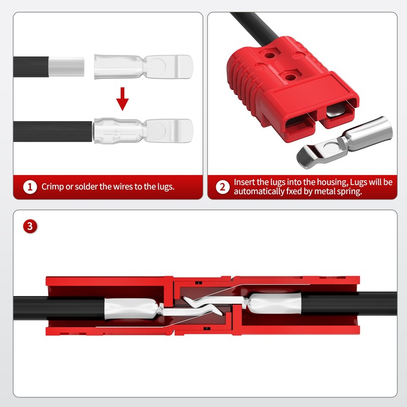 RVBOATPAT 175A Battery Quick Connect/Disconnect, 1/0 AWG Wire Harness Plug