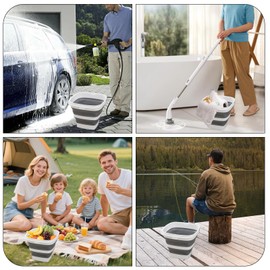 10L Foldable Bath Bucket with Handle – Collapsible Square Tub for Bathroom, Outdoor Camping, Portable Space-Saving Plastic Container