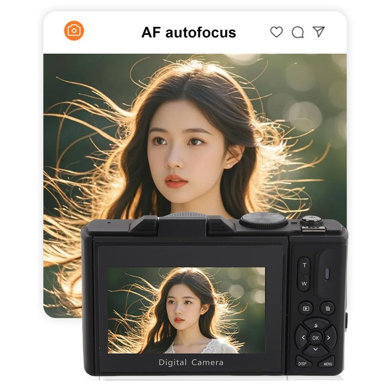 Digital Camera, Autofocus UHD 5K Vlogging Camera, 75MP 18X Digital