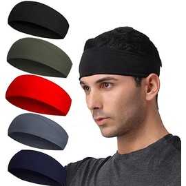 5 Pack Running Headband, Sweat Band, Sports Sweatband Headbands for Running,Cycling,Football,Yoga,Hairband for Women and Men