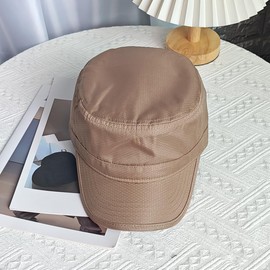 RUNQIU Men's Work Cap, Mesh Summer Cool Hat, Military Hat, Light & Flimsy, Quick Drying, Solid, Military, Adjustable, 23.2 - 24.8 inches (59 - 63 cm), Stylish, Outdoor, Khaki (quick dry)
