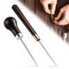 2 Pieces Solid Wood Handle Drillable Awl Craft Cloth Professional