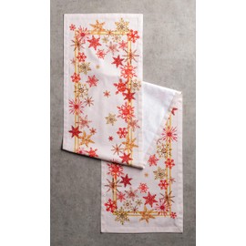 Maison d' Hermine Tablerunners 100% Cotton Decorative Tablerunner Washable Table Cover, Holiday Dinner, Wedding, Baby Shower & Dining, Crystal Star - Spring/Summer (37cm x 180cm)