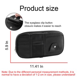 Car Sun Visor Organizer, Sunglass Holder and Storage Pocket, Card Cash Pouch with Multi-Pocket Net Zipper, Case Bag for License Pen Key, Auto Interior Accessories for Truck, SUV, Van (Gray)