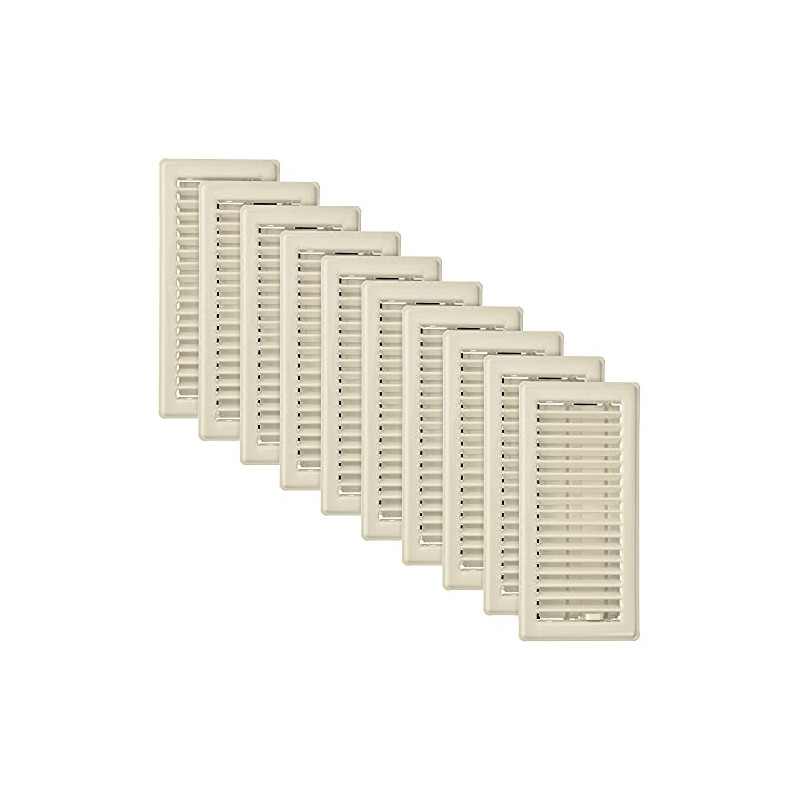 Imperial RG0244 4 x 10-Inch Louvered Floor Register, Almond, 10