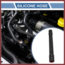 HEROFFIX 1 Pcs 35mm 1.38" ID 400mm 15.75" Length 0 Degree Black Red Car Silicone Hose Coolant Hose Universal Replace Parts