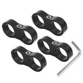 X AUTOHAUX 4pcs Black AN12 24mm Car Hose Separator Clamp Adapter with Wrench