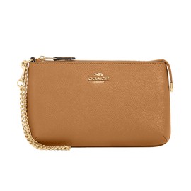 Coach Crossgrain Leather Wristlet w Chain