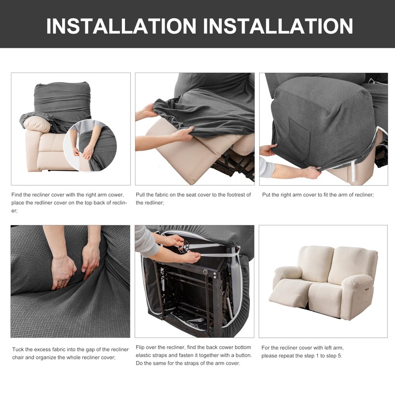 Genina Recliner Loveseat Cover Stretch Couch Covers Sofa slipcover for