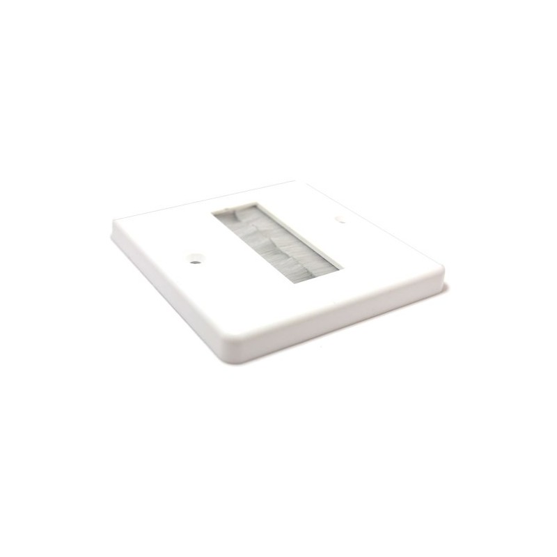 kenable Cable Entry/Exit Slim Brush Faceplate Wall Outlet White UK
