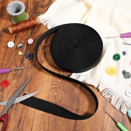 Elastic Band for Sewing, Elastic Band Double-Side Twill Woven 5.4 Yard 1 Inch Sewings Strap High Elasticity Black Elastics Sewing Elastics for Waistbands, Pants, Headbands, Skirts, DIY Crafts