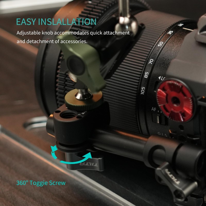 Tilta 15 mm Rod Holder on Mounting Block Black TA-15RH-MB-B