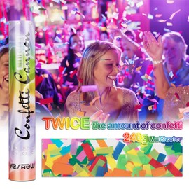 YESHOW Confetti Cannon Party Poppers Biodegradable Shooters, (6 Pack) YESHOW Multicolor Confetti Blaster for Birthday Graduation Wedding Christmas New Year's Eve