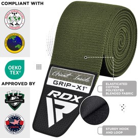 RDX Knee Bandages, Strength Training, Fitness, Approved IPL USPA, 200 cm Long Elastic Knee Wraps Pair with Velcro Fastening, Deadlifts, Bodybuilding, Weightlifting, Strength Sports, Powerlifting,