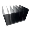 Huron Desktop File Organizer Vertical 5 Slot, Black Steel