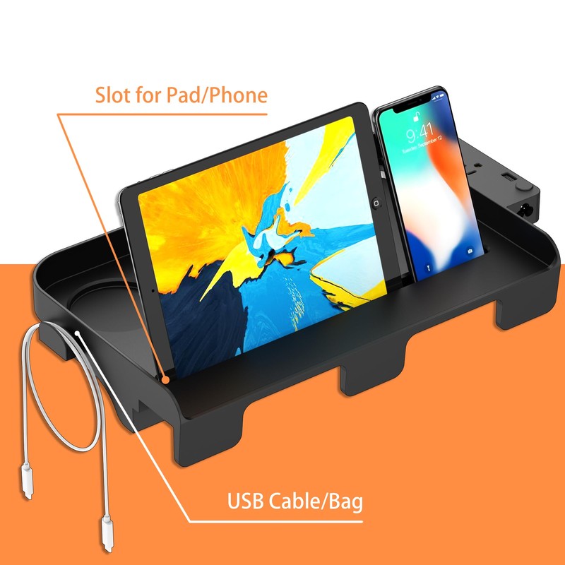 Bedside Shelf for Dorm Bunk Bed with USB Charging Port