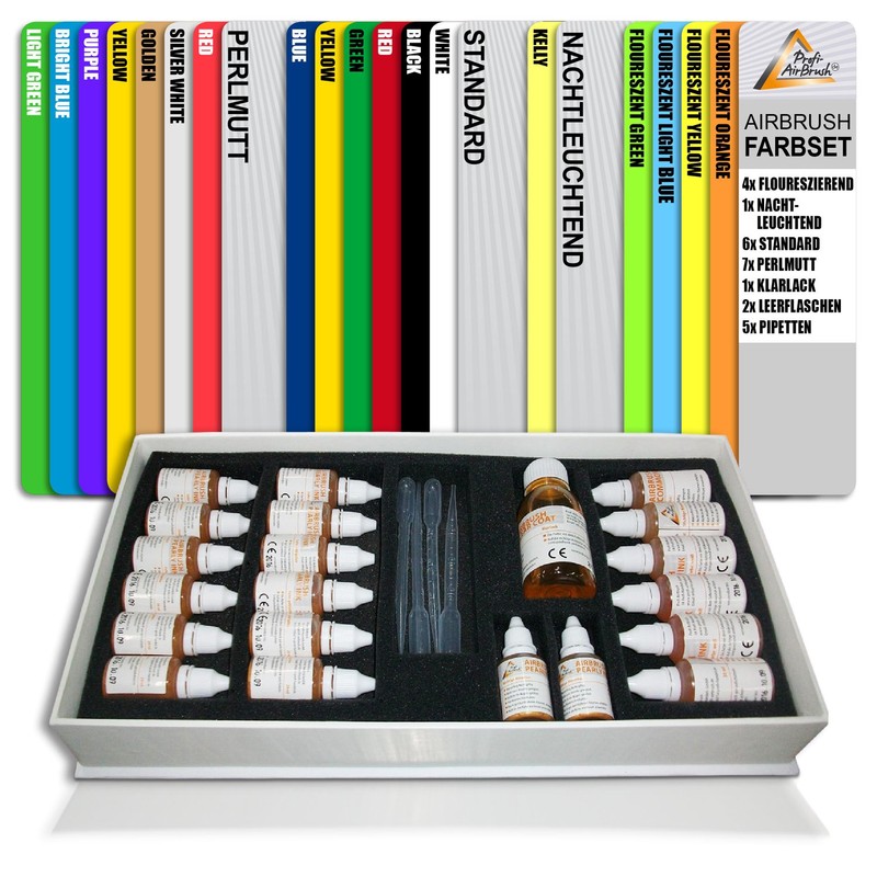 Airbrush Paint Set for Airbrush Compressor, Airbrush Gun, Aero Colour