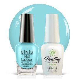 SNS Nail UV Gel and Nail Polish Lacquer Combo, Candy Sprinkles - Blue Baby Whales (Blue) - Long-Lasting Nail Color, Gel & Lacquer Duo Lasts 14 Days - UV Lamp Required - 0.5 Fl Oz