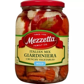 Mezzetta Italian Mix Giardiniera Crunchy Vegetables 32 fl oz Jar Brand New