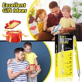 Unique Multitool Pen for Men, Stocking Stuffer for Men Dad Cool Gadgets for Husband Him Birthday Gifts for Men Office Engineer Woodworker Carpenter Construction Tool Gift