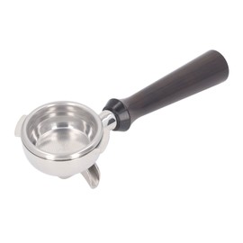 58mm Double Spouts Portafilter for Nuova Coffee Machines Stainless Steel Filter Basket Solid Wood Handle F Style Sandalwood
