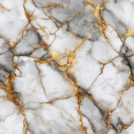 IOHEFY 10PCS 12x12 Inch Peel and Stick Floor Tiles Self Adhesive Vinyl Flooring Tile White Marble Gold Vein Stickers Removable Wall Decals Kitchen Bathroom Vanity Countertop DIY Home Decoration