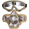 Fansport Airsoft Mask and Goggles Set, Tactical Half Face Mesh