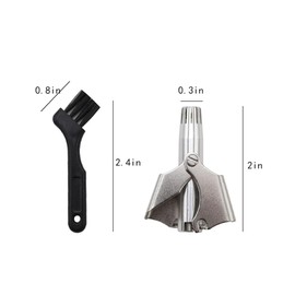 WELANGBN Manual Nose Hair Trimmer for Man & Woman,Trimmer for Nose,Ear,Moustache and Whiskers Hair,Waterproof,Stainless Steel with Brush,Nasal Clippers，Comes with a Cleaning Brush, Silver