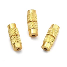 Gelirda Set of 100 Brass Columns Screw Caps Golden End Tip Cylinder Clasps Jewellery Connectors for Necklace Bracelet Jewellery Making